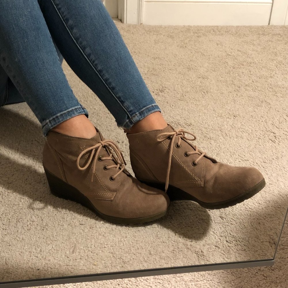 Tan Wedge Boots